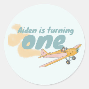 Sticker Rond Premier anniversaire, amoureux des chiens, amoureu