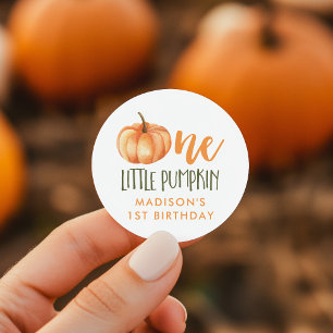 Sticker Rond Premier anniversaire de Bébé une petite citrouille