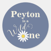 Sticker Rond Premier Anniversaire de Blue Wild One (Devant)