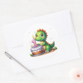 Sticker Rond Premier anniversaire de Dino (Enveloppe)