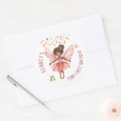 Sticker Rond Premier anniversaire de fée fantaisiste (Enveloppe)