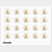 Sticker Rond Premier anniversaire de fée fantaisiste (Feuille)