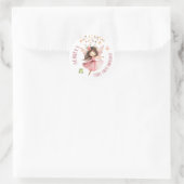 Sticker Rond Premier anniversaire de fée fantaisiste (Sac)