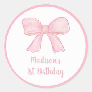 Sticker Rond Premier anniversaire de la Bow rose