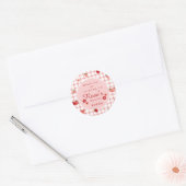 Sticker Rond Premier anniversaire de la fraise rose et rouge Me (Enveloppe)