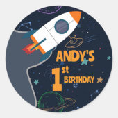 Sticker Rond Premier anniversaire de l'espace extra-atmosphériq (Devant)