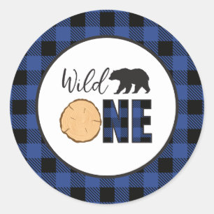 Sticker Rond Premier anniversaire de l'Ourson bleu Buffalo à ca