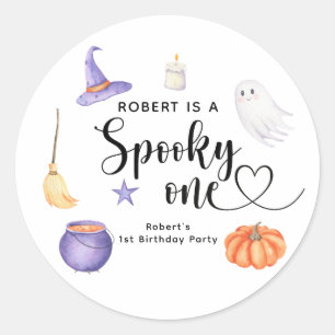 Sticker Rond Premier anniversaire de Spooky One Halloween