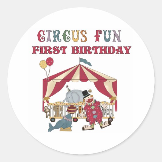 Sticker Rond Premier anniversaire du cirque (Devant)