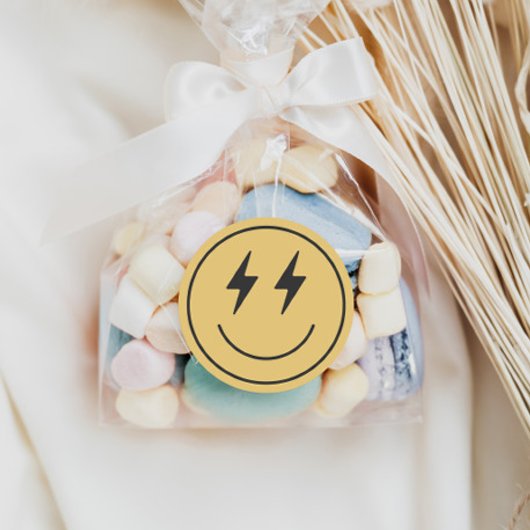 Sticker Rond Premier anniversaire du cool One Boy À damiers Rét