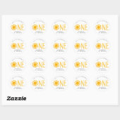 Sticker Rond Premier anniversaire du soleil (Feuille)