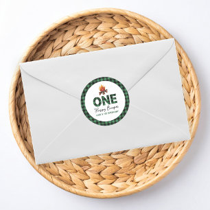 Sticker Rond Premier Anniversaire d'un Joyeux Campeur