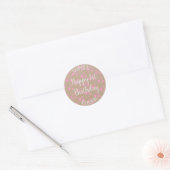 Sticker Rond Premier anniversaire fille rose étoiles papier d'a (Enveloppe)