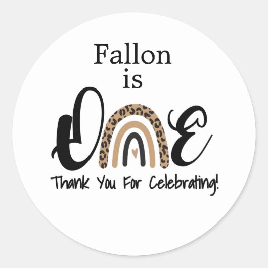 Sticker Rond Premier anniversaire, invitation arc-en-ciel, UN (Devant)