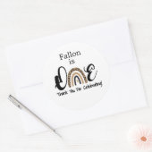 Sticker Rond Premier anniversaire, invitation arc-en-ciel, UN (Enveloppe)