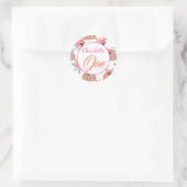 Sticker Rond Premier Anniversaire mignon Un Automne Automne Flo (Sac)