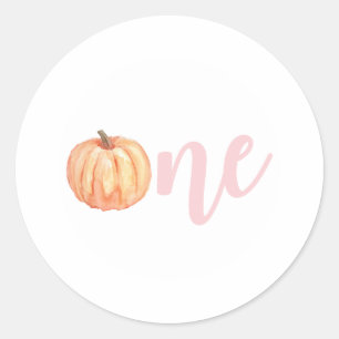 Sticker Rond Premier anniversaire rose pastel petit Citrouille
