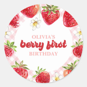 Sticker Rond Premier anniversaire Strawberry Berry