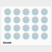 Sticker Rond Premier Baby shower de fleurs circulaire Adresse d (Feuille)