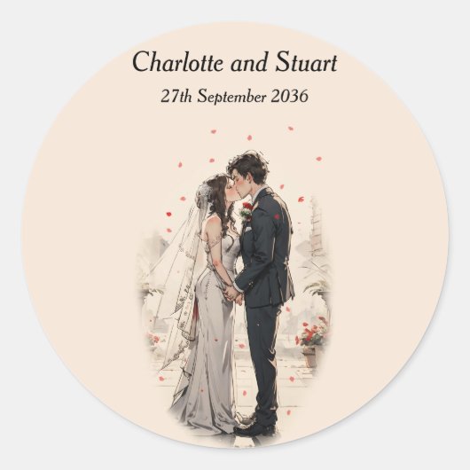 Sticker Rond Premier baiser (Devant)