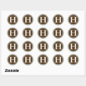 Sticker Rond Premier cercle de lettre H monogramme (Feuille)