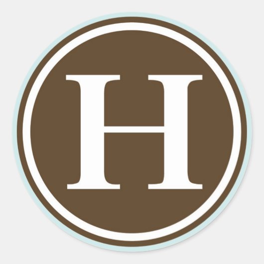 Sticker Rond Premier cercle de lettre H monogramme (Devant)