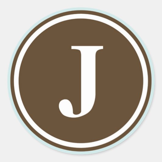 Sticker Rond Premier cercle de lettre J monogramme (Devant)
