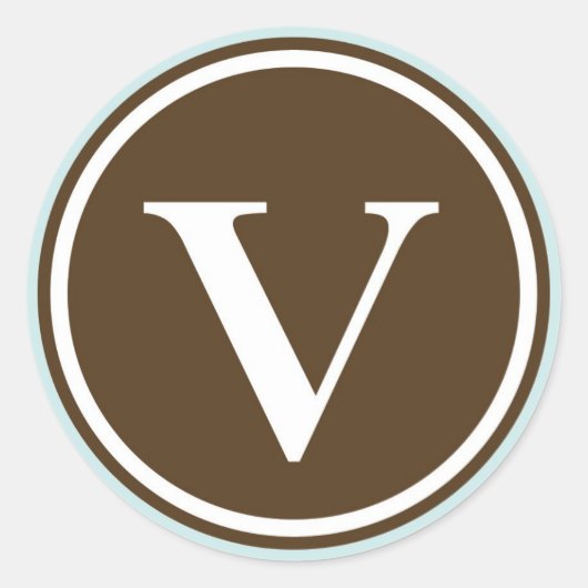 Sticker Rond Premier cercle de lettre V monogramme (Devant)