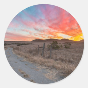 Sticker Rond Premier coucher du soleil du jour