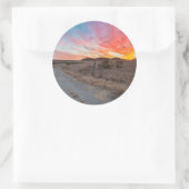 Sticker Rond Premier coucher du soleil du jour (Sac)