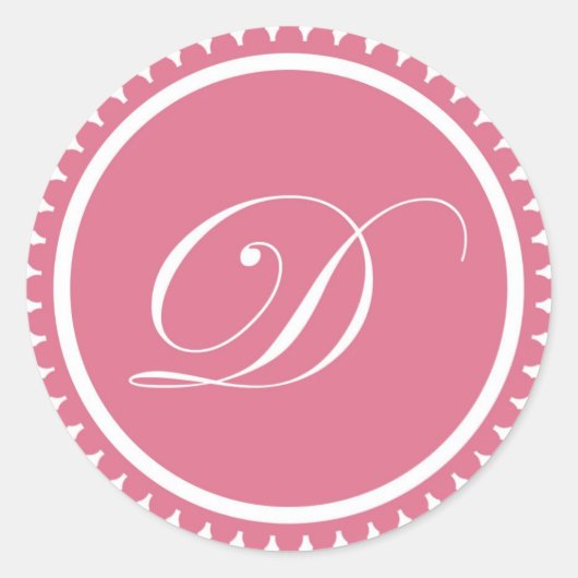 Sticker Rond Premier D princesse rose monogramme de sceau parti (Devant)