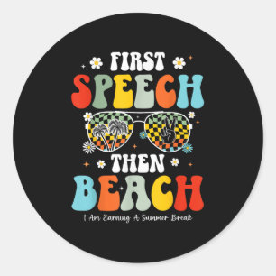 Sticker Rond Premier discours Puis Plage Discours Thérapie Ense