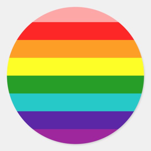 Sticker Rond Premier drapeau Gay pride arc-en-ciel (Devant)