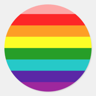 Sticker Rond Premier drapeau Gay pride arc-en-ciel