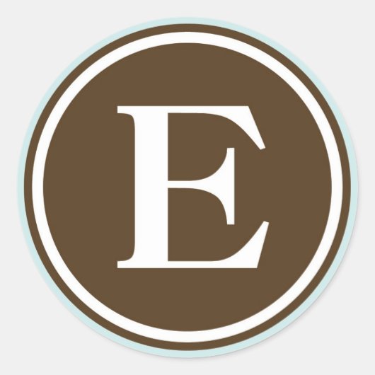 Sticker Rond Premier E monogramme cercle lettre sceau de la par (Devant)