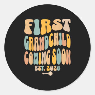 Sticker Rond Premier Enfant À Venir Bientôt 2026 Faire-part Béb