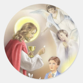 Sticker Rond Premier garçon de communion