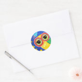 Sticker Rond Premier hibou dans l'espace (Enveloppe)