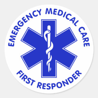 Sticker Rond Premier intervenant en soins Médicales d'urgence