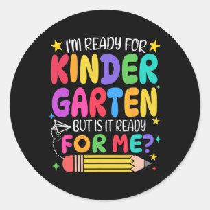 Sticker Rond Premier Jour De La Maternelle Filles Garçons Premi