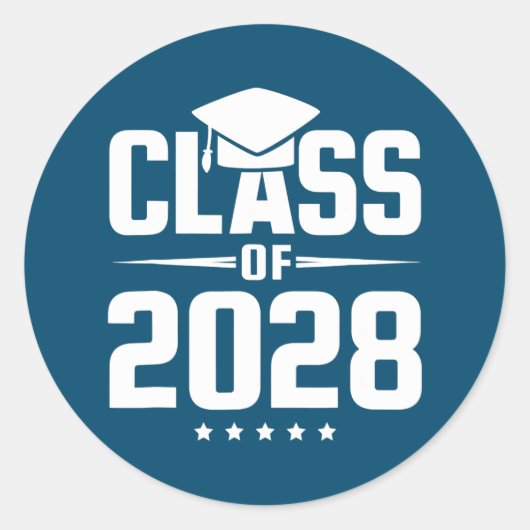 Sticker Rond Premier Jour De L'Enseignant Classe De 2028 (Devant)