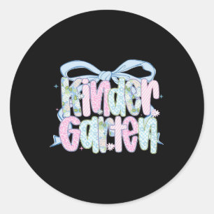 Sticker Rond Premier jour de maternelle floral pour l'enseignan