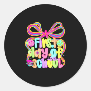 Sticker Rond Premier jour de rentrée coquette de retour à l'éco