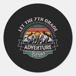 Sticker Rond Premier Jour D'École Laisser L'Aventure De 7E Anné