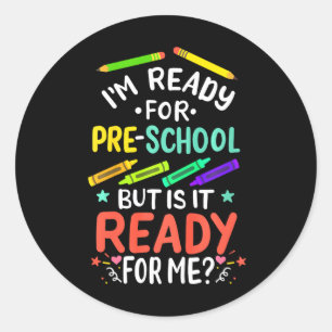 Sticker Rond Premier jour d'école maternelle pour les enfants
