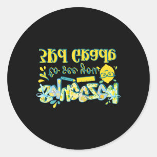 Sticker Rond Premier jour d'enseignant de 3e année citron Clroo