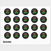 Sticker Rond Premier Noël Comme Papa Noël Éclairage Nouveau Pèr (Feuille)