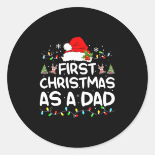 Sticker Rond Premier Noël Comme Un Papa Drôle Nouveau Papa Noël