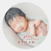 Sticker Rond Premier Noël de bébé (Devant)