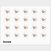 Sticker Rond Premier Noël de chiot Westie (Feuille)
